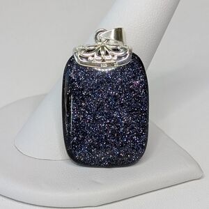 Sterling & Blue Goldstone Artisan Pendant